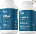 Dr. Tobias Omega 3 Fish Oil 2000mg and Turmeric Curcumin 95% Curcuminoids Promotes Overall Health with Antioxidant Support