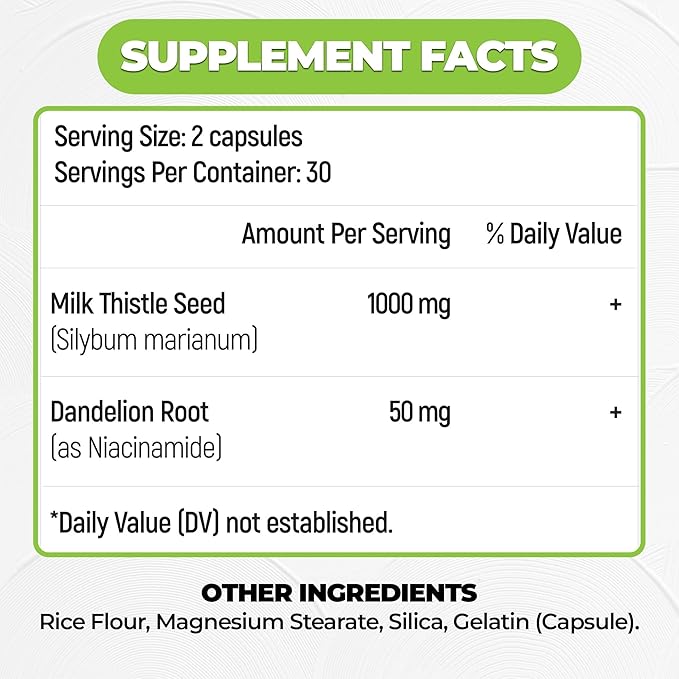 DetoxNextGen Advanced Fast-Acting Detox Liver &amp Kidney Support Supplement with Milk Thistle &amp Dandelion Root - Promotes Natural Cleansing &amp Toxin Removal Dietary Supplement | 60 Capsules