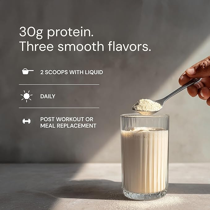 Blueprint Bryan Johnson Vegan Protein Meal Replacement – Plant Based Hemp Protein with 27g Protein Per Serving – Low Calorie Flavored Protein for Women &amp Men – Dairy Free – 15 Servings - Vanilla
