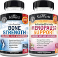BioSchwartz Herbal Menopause Supplement with Black Cohosh (1 Month Supply) Plus Bone Strength Mineral Supplement with Calcium and Magnesium (1 Month Supply)