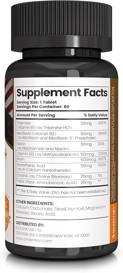 VBMULEX+ - Vitamin B Complex Tablets for Enhanced Energy - 60 Tablets