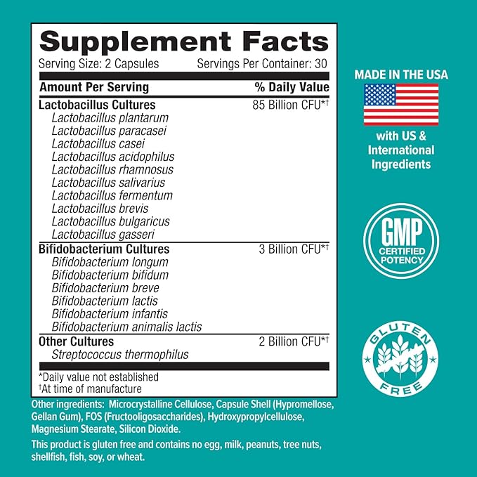 Hi-Health Chime Probiotics for Men 90 Billion with Prebiotic Guaranteed Potency 17 Strain 60 Capsules