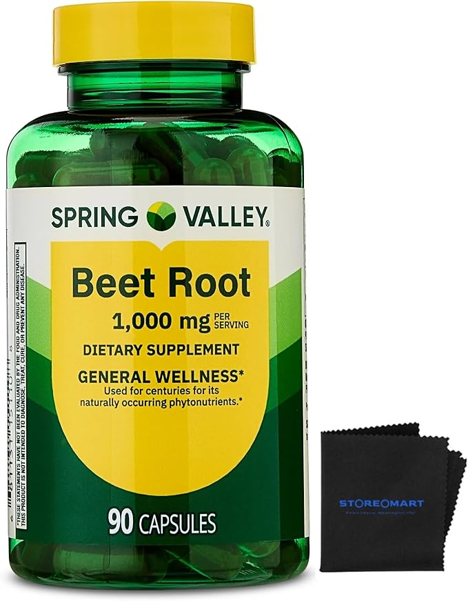 Spring Health Valley Beet Root Dietary Supplement 1000 mg 90 Count