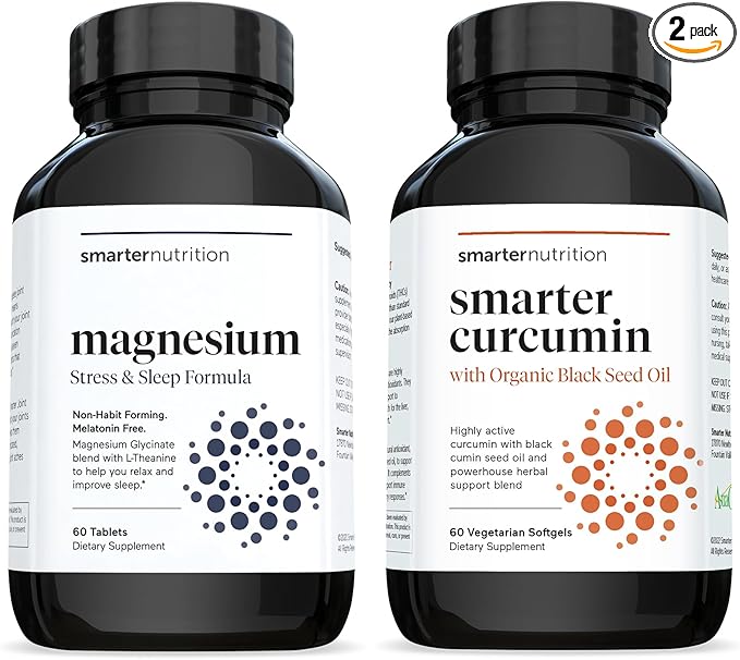 Multi-Active Magnesium Tablets &amp Curcumin Softgels - Potent &amp Bioavailable Active Curcumin Softgels Standardized to 95% Tetrahydrocurcuminoids [1-Month Supply]
