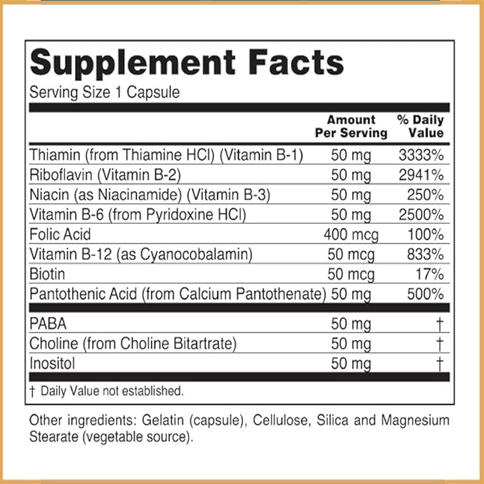 B-50 Vitamin B Complex 100 Veg Capsules