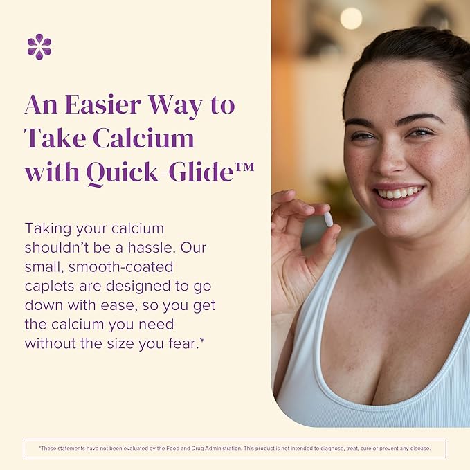 Barimelts Quick-Glide™ Calcium - 120 Smooth-Coated Caplets (1-Month Supply) - Bariatric Calcium Supplements for Women Support Bone Health After Bariatric Surgery
