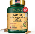 VAHDAM KSM -66 Ashwagandha 625 mg with Ginger &amp Piperine Support Stress Relief (120 Capsules)
