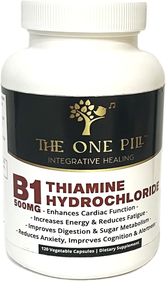 Vitamine B1 Thiamine Hydrochloride Thiamine Hcl 500mg-120 CapsulesVeganNon GMONo Artificial fillers or Stearate additives.