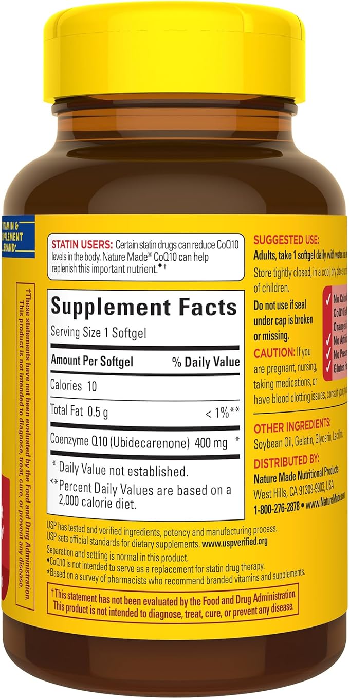Nature Made CoQ10 400mg Softgels Dietary Supplement for Heart Health Support 40 Count 40 Day Supply