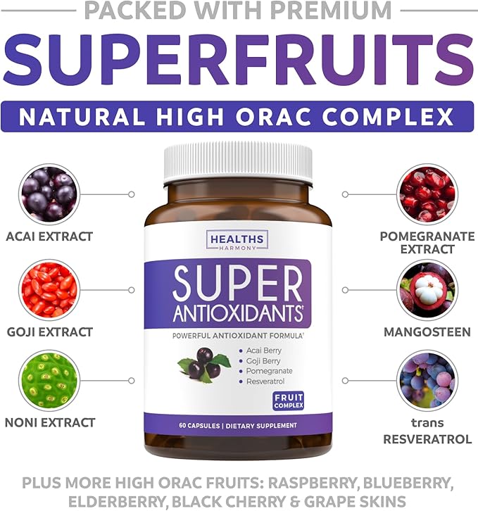 Antioxidants &amp Immune Support (2-Month Supply) Immune Vitality Blend - Super Antioxidants - Powerful Super Food Daily Blend (120 Caps) &amp Immune Support Supplement with Elderberry Vitamin C and