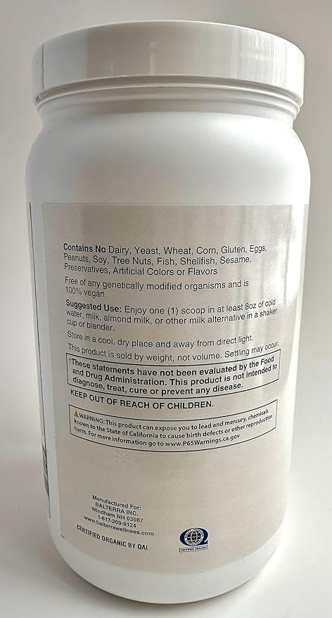 Organic Plant Based Protein by Balterra – Physical Performance Protein Supplement (Chocolate) (Chocolate)