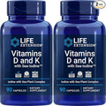 Life Extension Vitamins D and K with Sea-Iodine 90 Caps (Pack of 2)