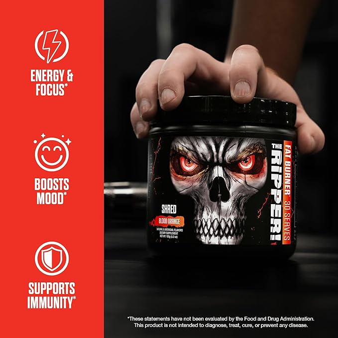 JNX SPORTS The Ripper! Fat Burner Pre Workout for Men &amp Women – Thermogenic Fat Burning Powder &amp Appetite Suppressant Boost Energy &amp Endurance – Fruit Punch 30 Servings