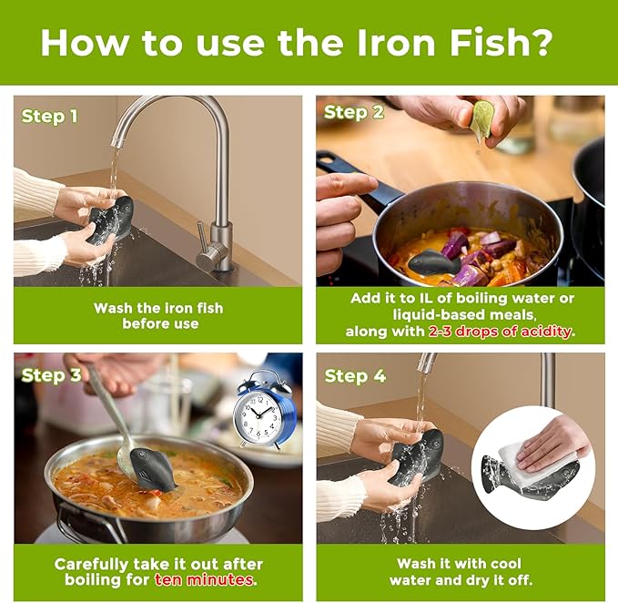 Iron Fish (2-Pack) – Natural Cooking Tool to Add Minerals to Food &amp Water Safe &amp Reusable Supplement for Iron Deficiency Anemia &amp Vegans