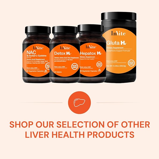 Invite Health Hepatox Hx® - Supports Liver Health and Detoxification - Contains Dandelion Root and Milk Thistle - 60 Vegetarian Capsules