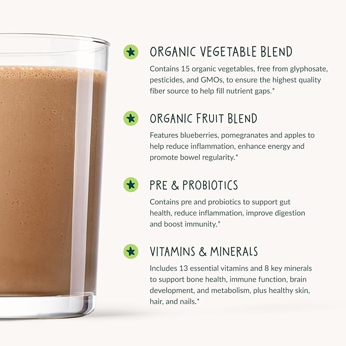 Beam Kids Multivitamin Powder – Kids Vitamins with Greens Probiotic &amp Prebiotic Immune Support for Children &amp Toddlers No Artificial Sweeteners for Picky Eaters 20 Servings Chocolate Fla