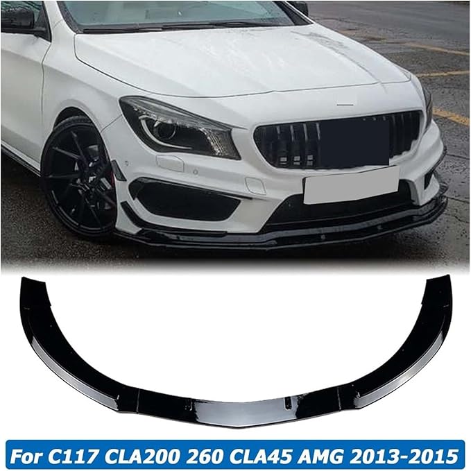 Front Bumper Lip Body Kit Spoiler Separation Protection Device. Compatible for Mercedes Benz CLA Class C117 CLA200 CLA260 CLA45 2013-2015 (Color : Gloss Black)