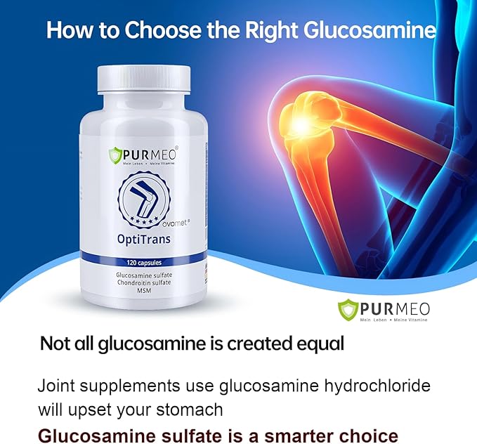 5-Day Fast-Acting Joint Health Supplement - Support for Comfort Cartilage Strength &amp Flexibility - OVOMET Eggshell Membrane Glucosamine Chondroitin MSM &amp Boswellia - Made in Germany 120ct