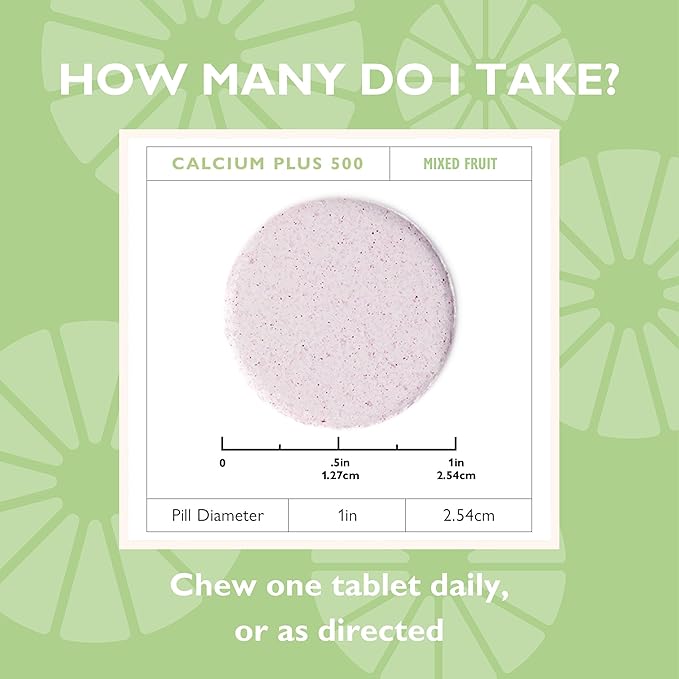 Celebrate Vitamins Calcium Plus - 500mg Calcium Citrate 333 IU Vitamin D3 &amp 34mg Magnesium for Post Bariatric Surgery - Gluten-Free &amp Sugar-Free - Mixed Fruit 90 Chewable Tablets