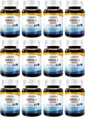 LOVITA 12-Pack Bulk Omega-3 Bundle - 1440 Mini Softgels 2000mg rTG Form Enteric-Coated Burpless Daily Supplement (Year Supply)