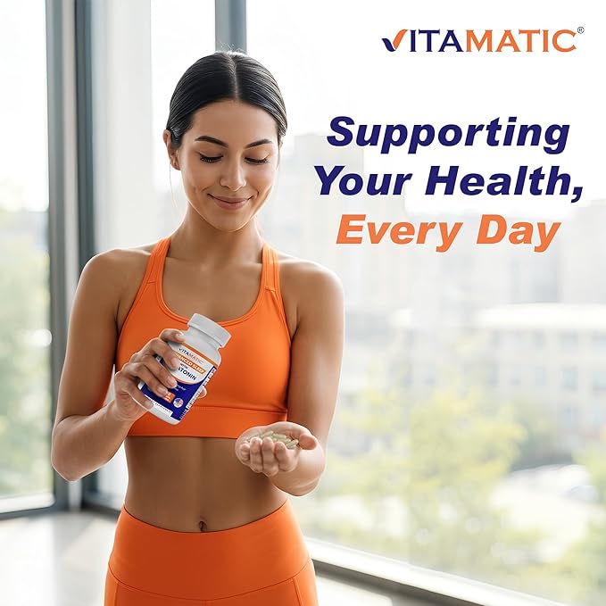 Vitamatic Advanced Sleep Aid with Melatonin - 120 Vegetable Capsules Made with B6 Magnesium L-Theanine L-Tryptophan 5-HTP GABA Valerian Chamomile Passion Flower Ashwagandha &amp Black Pepper