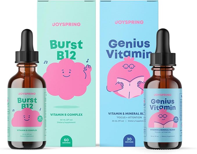 JoySpring Liquid B Complex and Genius Vitamin Drops for Kids