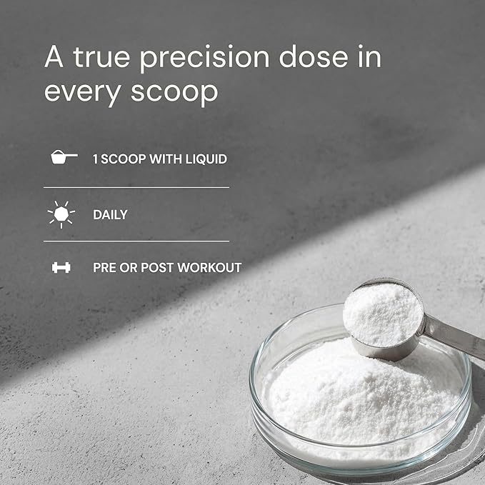 Blueprint Bryan Johnson Creatine Monohydrate Powder – Amino Acid Powder - Supplement Supports Muscle Growth Recovery Strength &amp Focus – Unflavored Creatine for Women &amp Men – 5g Dose – 100 Se