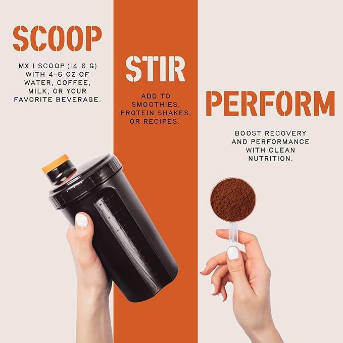 Iron Feather Collagen Powder | Chocolate | Multi-Collagen Protein with Vitamin C | Supports Joints Tendons Recovery Skin Hair and Nails | 10g Protein per Scoop | Clean and Functional Nutrition