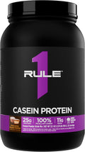 Rule 1 Casein Protein - 25g Protein and 11g EAAs Per Serving from Slow-Release Micellar Casein for Overnight Recovery and Sustained Delivery Between Meals (2 Pounds Chocolate Peanut Butter)