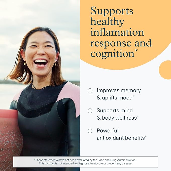 Youtheory Total Body Turmeric Vegetarian Capsules 30 Count Supports Healthy Inflammation Response and Cognition