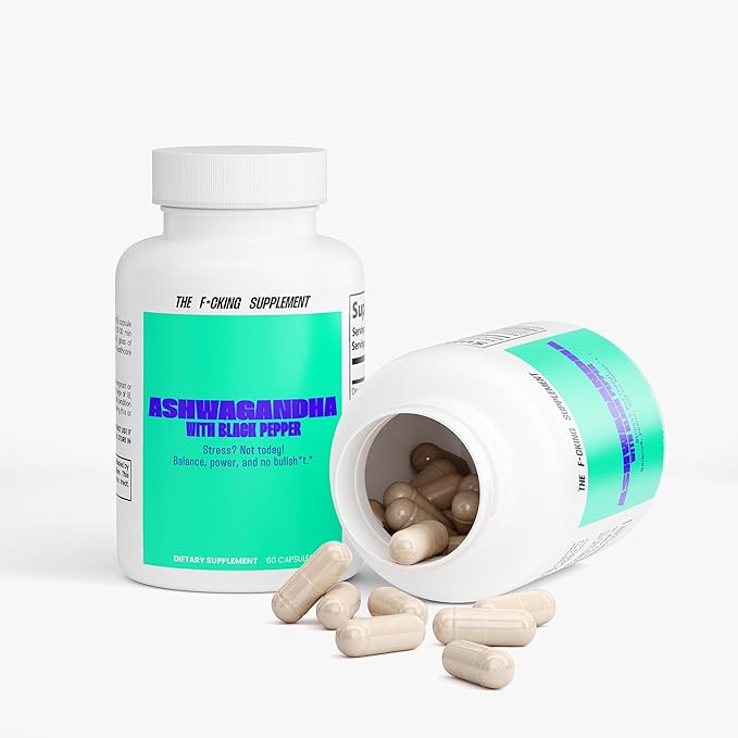 Organic Ashwagandha Capsules Stress Support 60 Capsules with Black Pepper USA