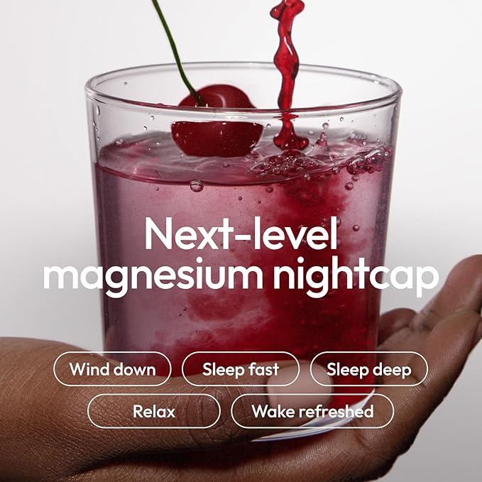 Moon Juice Sleepy Magnesi-Om - Magnesium Sleep Supplement Powder with L-Theanine &amp Plant-Based Low Dose Melatonin Sugar-Free Bedtime Drink Mix for Deep Sleep w/o Grogginess Cherry 35 Servings