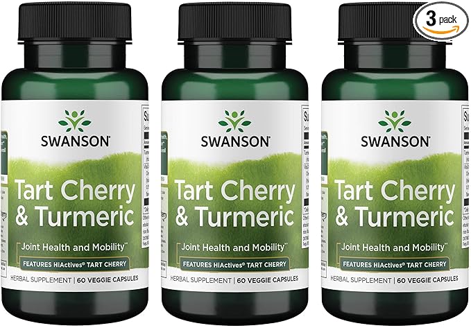 Swanson Hiactives Tart Cherry &amp Turmeric 60 Veg Capsules (3 Pack)