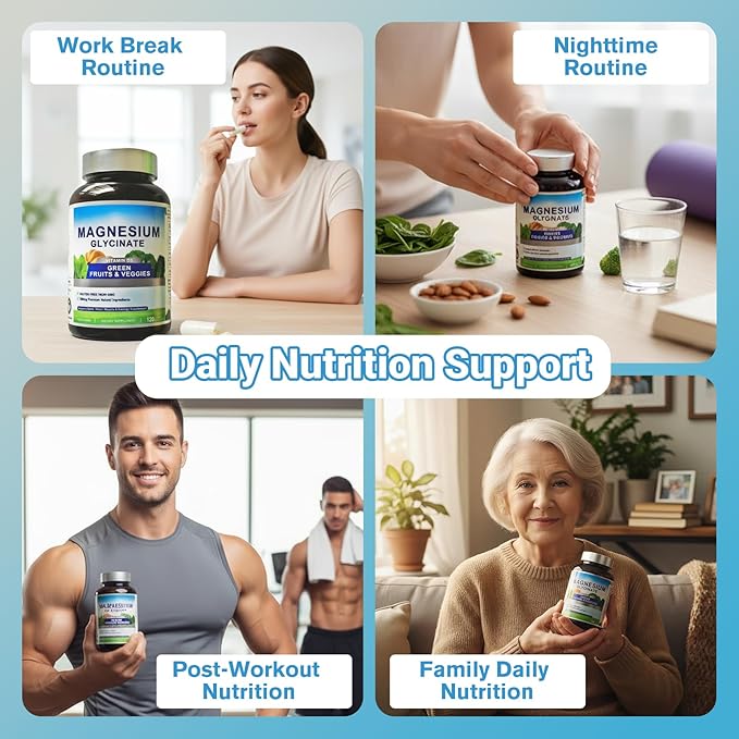 Magnesium Glycinate 500mg with Vitamin D3 – High Absorption Magnesium Supplement with Veggies Design – Supports Bone &amp Muscle Function and Energy – Non-GMO Gluten-Free – 120 Veg Capsules