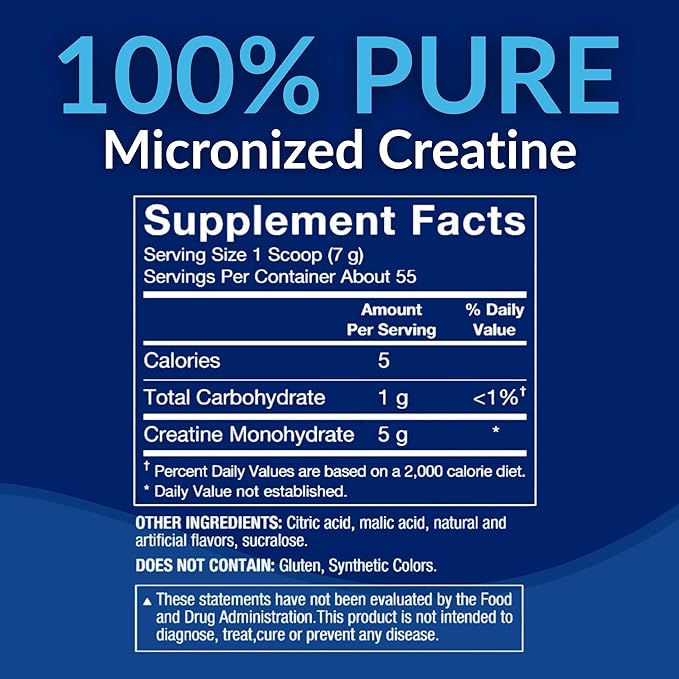 BodyTech 100% Pure Creatine Monohydrate Powder - Micronized for Maximum Absorption - Supports Muscle Strength &amp Power Output - Cherry Ice (13.58 oz 55 Servings)