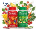Fruit and Veggie Superfood for Natural Energy &amp Immune Support | 30+ Whole Foods Vegan Non-GMO | 90 Fruit + 90 Veggie Capsules – 30-Day Supply (2-Bottle Set)