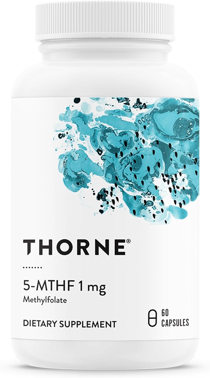 THORNE - 5-MTHF - Methylfolate (Active B9 Folate) Supplement - Supports Cardiovascular Health Fetal Development Nerve Health Methylation &amp Homocysteine Levels* - 60 Servings - 5-MTHF 1mg