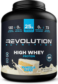 Revolution Nutrition High Whey Protein Powder 6LB Whey Isolate Gluten Free Lean Muscle Mass for Men &amp Women 25g of Protein Per Scoop 2.7kg 73 Servings (Vanilla Cake 6 Pound)