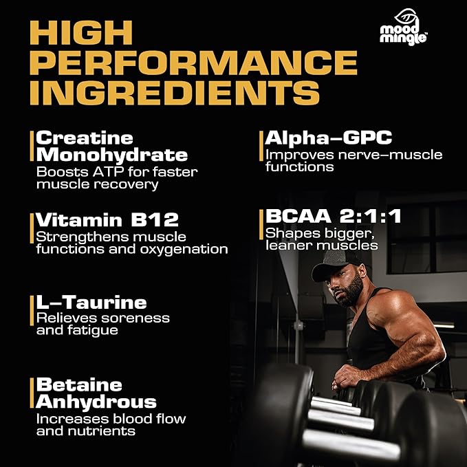Creatine Monohydrate Gummies 5g for Men Women - Sugar Free Chewable Vegan Supplement - Enhanced Formula with Vitamin B12 L-Taurine Betaine Anhydrous Alpha-GPC BCAA 2:1:1