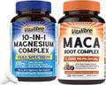 10 in 1 Magnesium Complex 420mg 240 Vegan Capsules and Maca Root Capsules 1500mg 120 Capsules Bundle Non-GMO