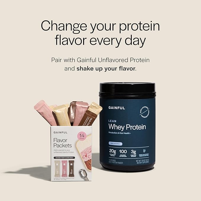 Gainful Everyday Whey Protein Powder &amp Neapolitan Flavor Bundle 23g Protein Supports Muscle Growth Recovery &amp Daily Nutrition No Artificial Ingredients 14 Servings + 14 Flavor Sticks