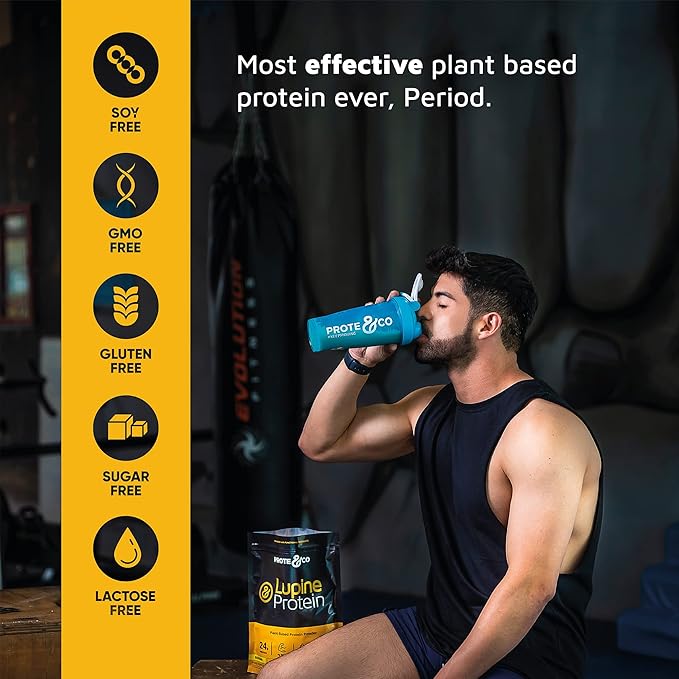Prote&ampCo Lupin Protein - 24g of Vegan Plant Based Protein Powder. Non GMO No Added Sugar Lactose Free Gluten Free Soy Free. 20 Servings - Chocolate