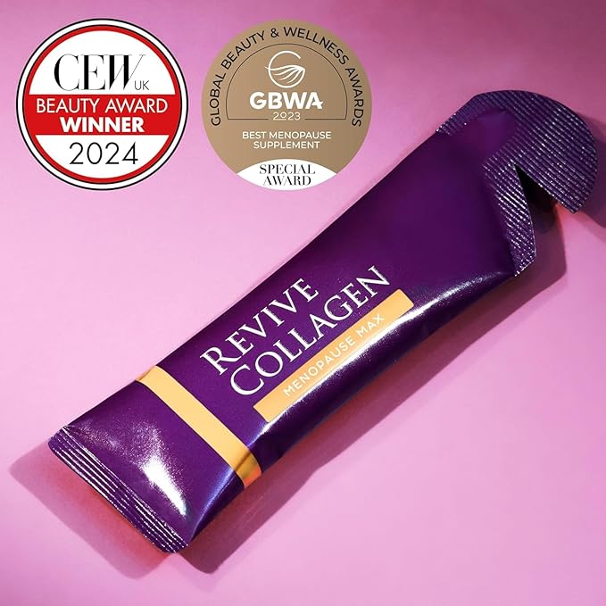 Revive Collagen Menopause Max — Hydrolyzed Marine Collagen Drink for Women 10000MG Lutein Reishi Mushroom Vitamin B6 B12 C &amp D for Skin &amp Eye Wellness Pineapple &amp Coconut Flavour