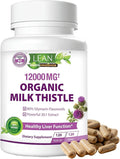 Milk Thistle Liver Cleanse Detox &amp Repair Support Organic Supplement 12000 Mg 120 Day 30X Seed Extract with Silymarin MD Super Ultra Herbal Kidney Lung Renew Aid Health Formula Pills 120 Capsul