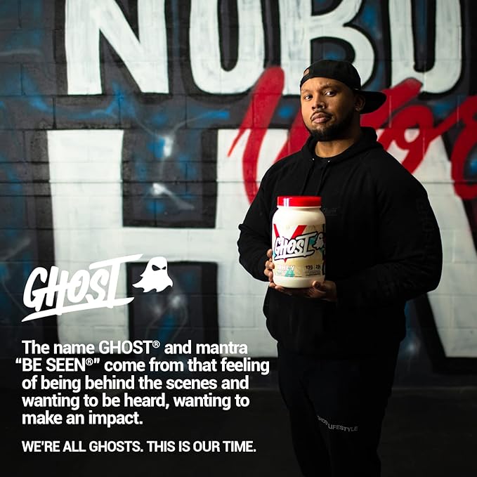 GHOST Whey Protein Powder Marshmallow Cereal Milk - 2LB 25G of Protein - Whey Protein Blend - ­Post Workout Fitness &amp Nutrition Shakes Smoothies Baking &amp Cooking - Soy &amp Gluten-Free