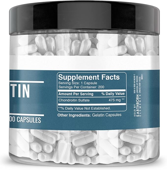 Earthborn Elements Chondroitin Sulfate 200 Capsules Pure &amp Undiluted No Additives