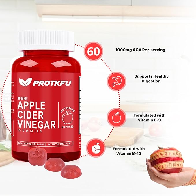 Apple Cider Vinegar Gummies 120 Count Max Strength 1000mg ACV Gummies with Vitamin B12 &amp B6 for Metabolism Digestion Detox Gut &amp Immune Health Vegan &amp Non-GMO Gelatin-Free
