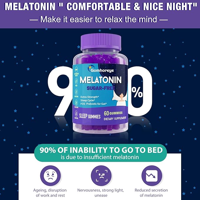 Melatonin Gummies 30mg for Adults - Maximum Strength Melatonin Gummies for Relaxation &amp Soothing Exogenous Melatonin Supplement with FOS for Immune Gut Health and pH Balance Sugar Free -120 Cou