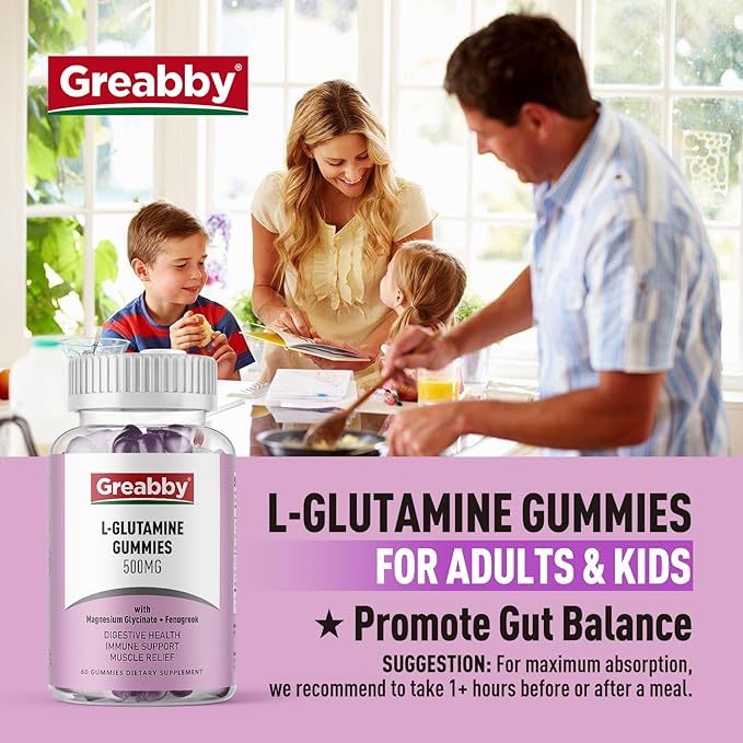 L Glutamine Gummies &amp Magnesium Glycinate Gummies Muscle Relief &amp Joint Support Vegan &amp Organic Non-GMO