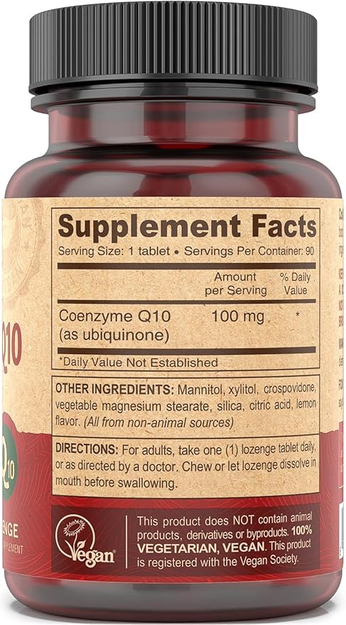 DEVA Vegan Vitamins Coenzyme Q10 100mg - Potent &amp Affordable in One Bottle - Chewable 90 Tablets (Pack of 2)